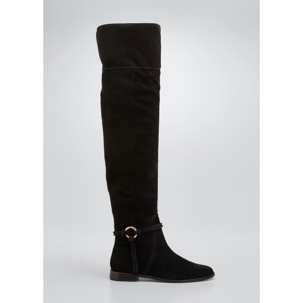 $950 NWOT Ulla Johnson Alps Black Over-the-Knee Suede Riding Tall Boots Size 9.5